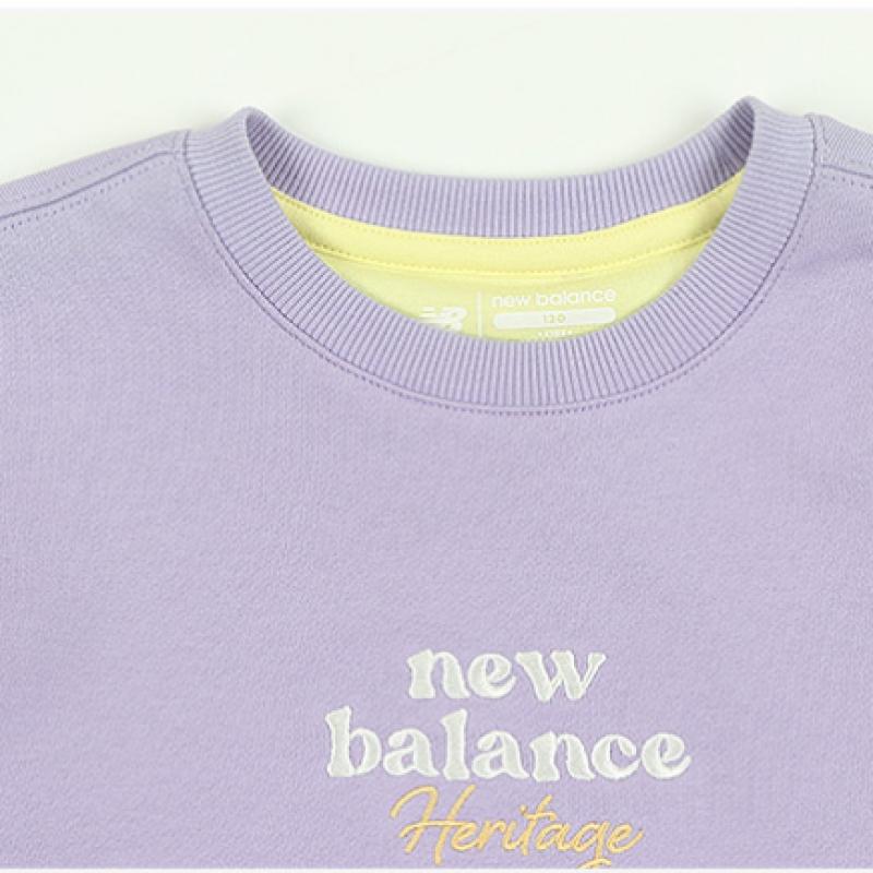 New Balance Kids Girls Crop Sweatshirt Light Purple