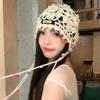 Винтажные шапки-бини в стиле бохо с цветочной бахромой для женщин, летние, универсальные, полые, дышащие, модные, пуловеры
