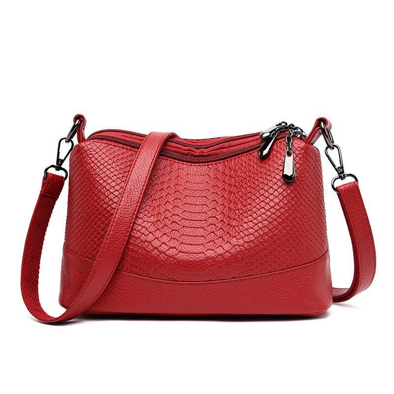 Simple Women Messenger Bags Female Crossbody Bag PU Leather Vintage Alligator Shoulder Bag Casual Travel Small Purse and Handbag
