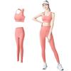 THREEGUN Yoga Wear Sports Yoga and Training Tights Size Women's Set, Bra, Non-Slip Pants, Tights, (Pink, L)