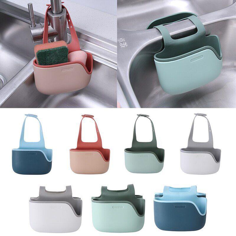 Регулируемый держатель для раковины, подставка для мыла и губки, сушилка с прочной двухслойной конструкцией