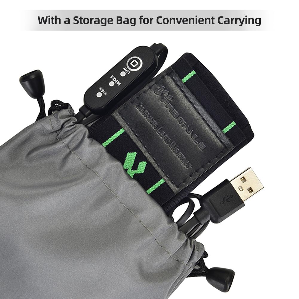 PRO TANLE USB-нагреватель объектива 290 мм/11,4 дюйма, подогреватель объектива камеры, 3 уровня температуры, быстрый равномерный нагрев для