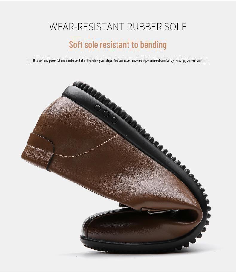 Мужские повседневные кожаные туфли из дышащей кожи - мягкие, нескользящие туфли для вождения
