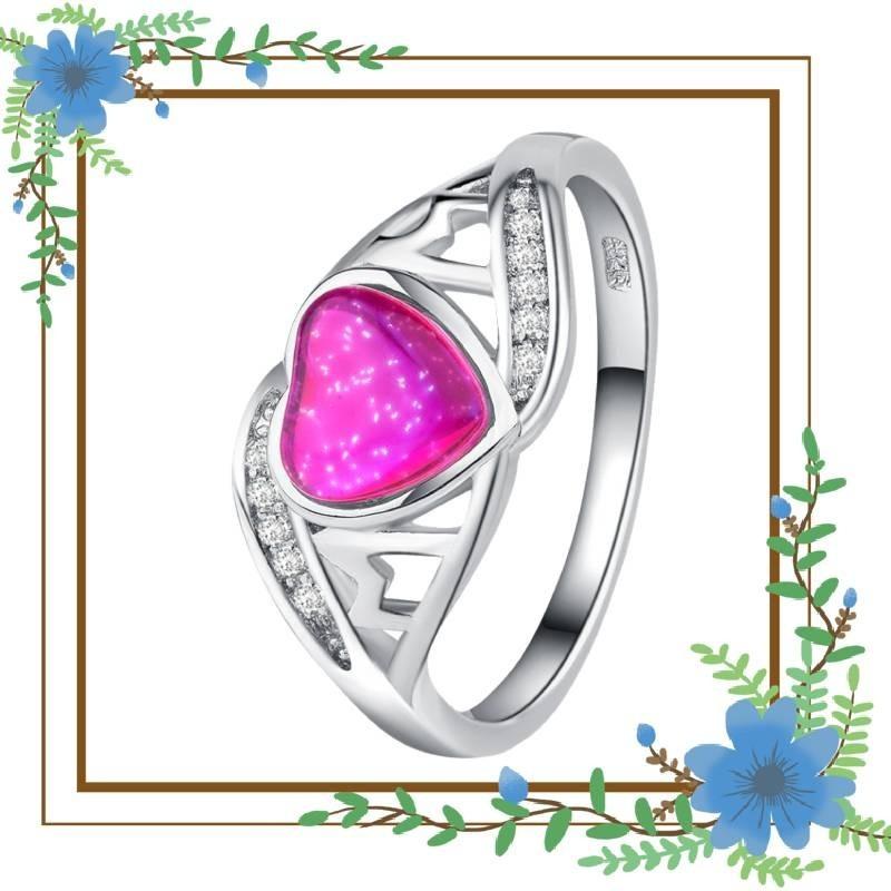 2018 Cross-border Explosion Source Fantasy Australian Peach Heart Ring Mother's Day Gift Mom Inlaid Diamond Ring