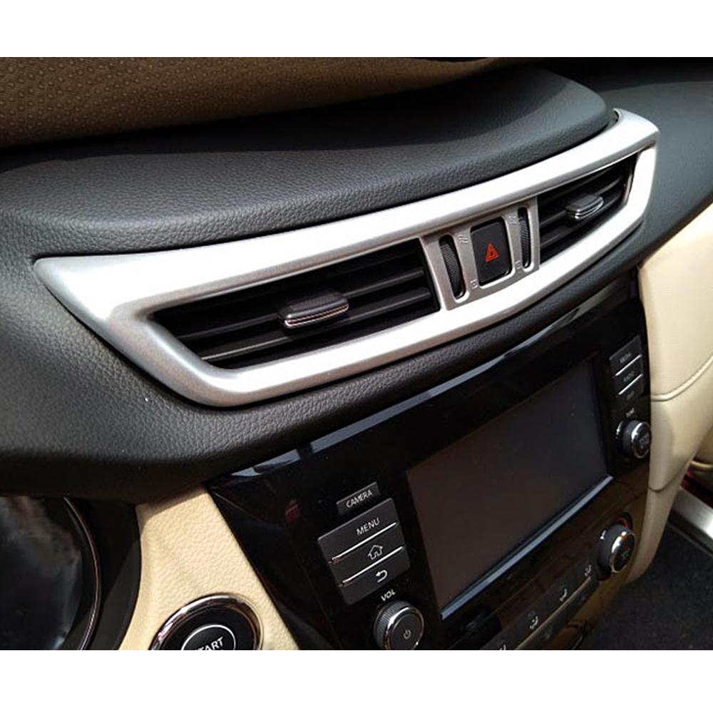 3PCS For Nissan Qashqai J11 X-trail X Trail T32 2014 Car Dashboard AC Air Outlet Vent Ring Frame Cover Trim Part