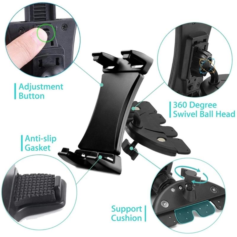 Universally Mobile Phone Holder Car Player Slot Accessories Car Phone Mount Navigation Brackets Stand