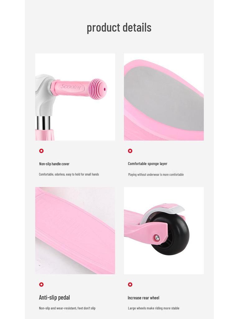 Three-in-One Foldable Children's Scooter with Flashing Pedal