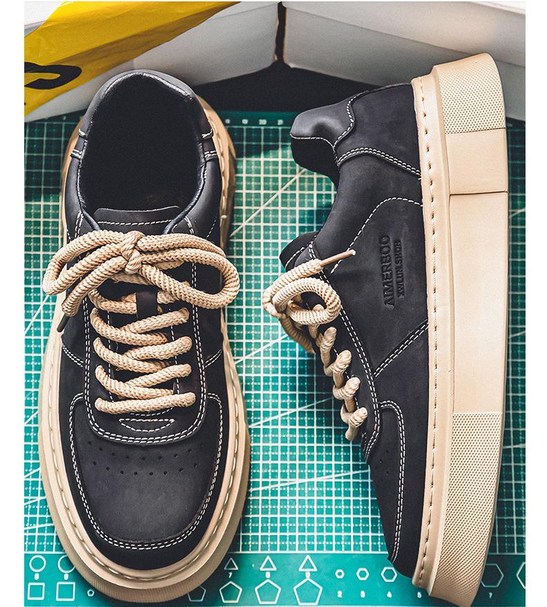 Мужские летние нескользящие кеды для скейтборда - Износостойкая спортивная обувь на толстой подошве для подростков (2024)