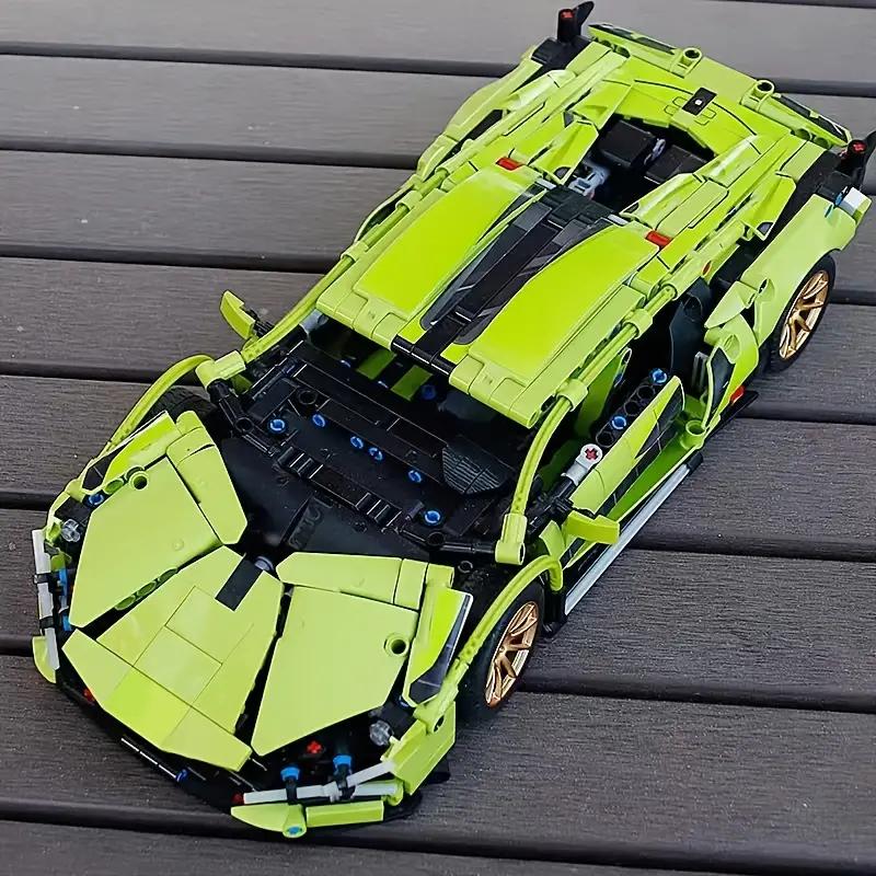 Non-Toxic 1690-Piece Sports Car Building Set Green Abs Living Room Bedroom Decor