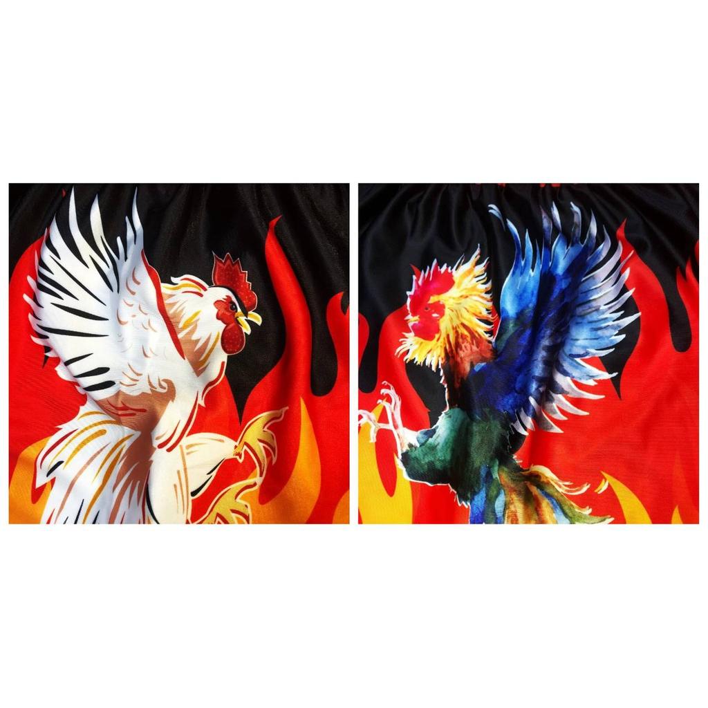 Fire Rooster Muay Thai Kickboxing Boxing MMA UFC Casual Shorts Gym Sport Unisex Men Women Workout Quick Dry Print Elastic High Waist Training