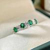 Huitan Chic Green/White Cubic Zirconie Женские Кольца Цвет Темперамент Аксессуары Для Пальцев Дама Для Обручального Обручального Украшения