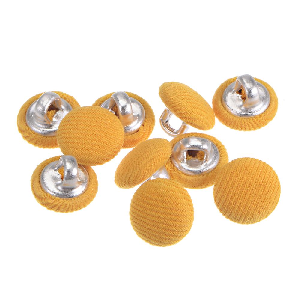 10pcs Fabric Cloth Covered Button 10/15/18mm Metal Shank Round Sewing Buttons for Suits Dress Shirt Coat Clothing Decor
