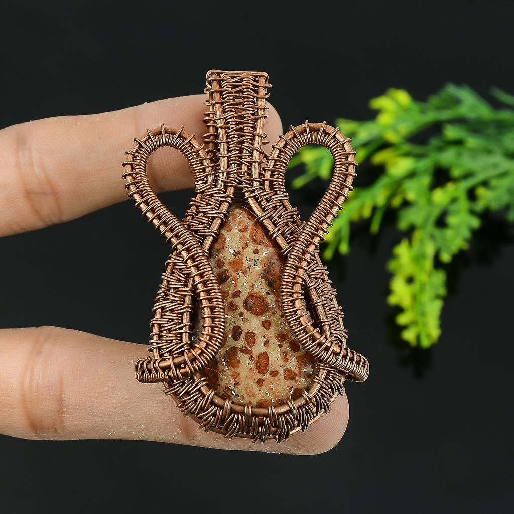 Подвеска из медной проволоки из натурального известняка в гранате, драгоценный камень, подарочная подвеска 2,75 I6C08