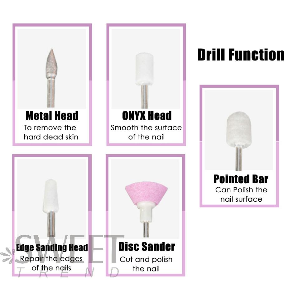 Профессиональная электрическая дрель для ногтей, набор для удаления омертвевшей кожи, ручка для полировки, портативная фреза, оборудование для маникюра и педикюра S91