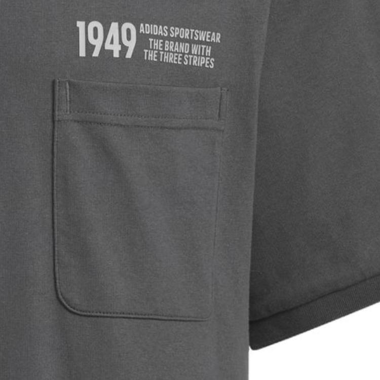 Adidas Verbiage Polo Sport Повседневная рубашка с коротким рукавом Мужские топы Однотонный темно-серый IP3979