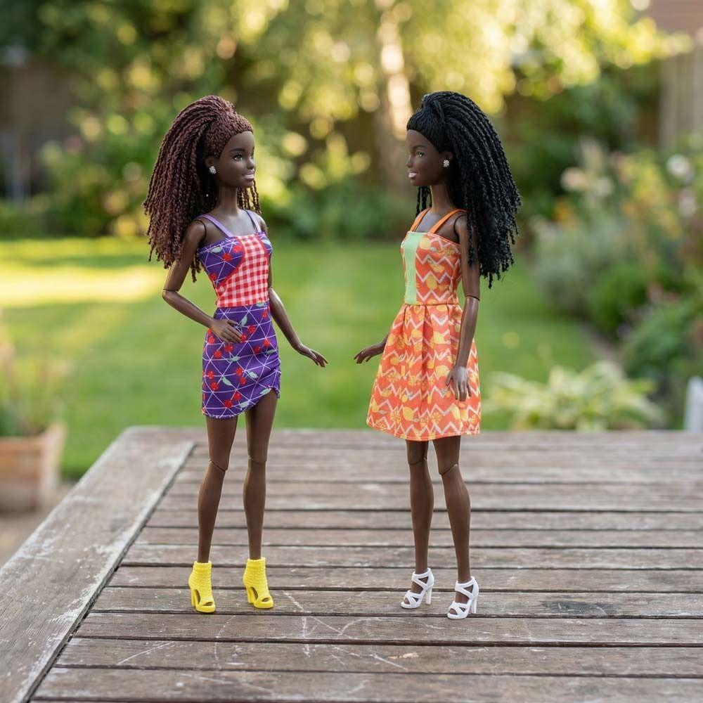 With Dress Supermodel Nude Doll Brown Hair Black Princess Doll Girls Play