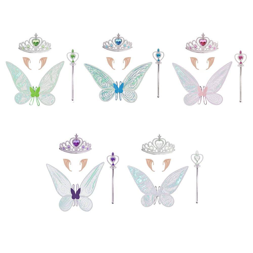 Sparkle Dress Up Props Set Princess Angel Wings with Crown Elf Ears  Costume Cosplay