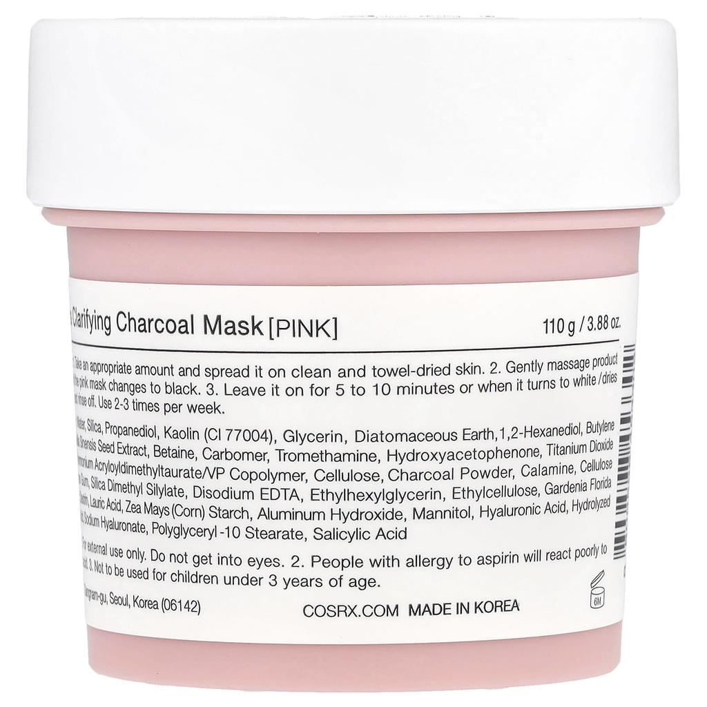 Poreless Clarifying Charcoal Beauty Mask, Pink, 110G(3.88Oz)