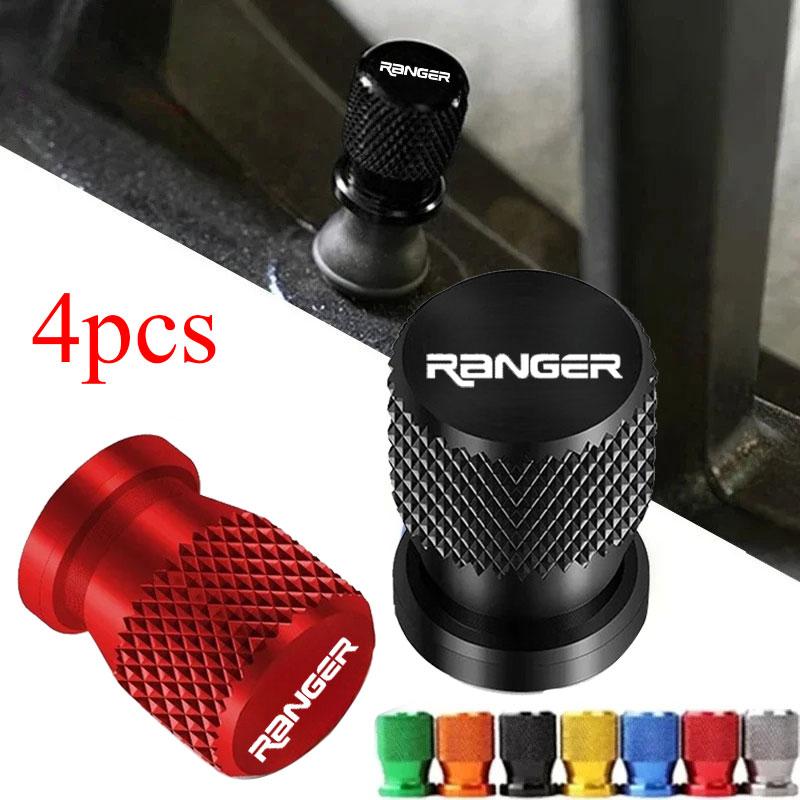 MLSQ8 car Wheel Tire Valve Caps Tyre Stem Covers Airdust Waterproof For Ford Ranger Accessories 4pcs Auto Badges