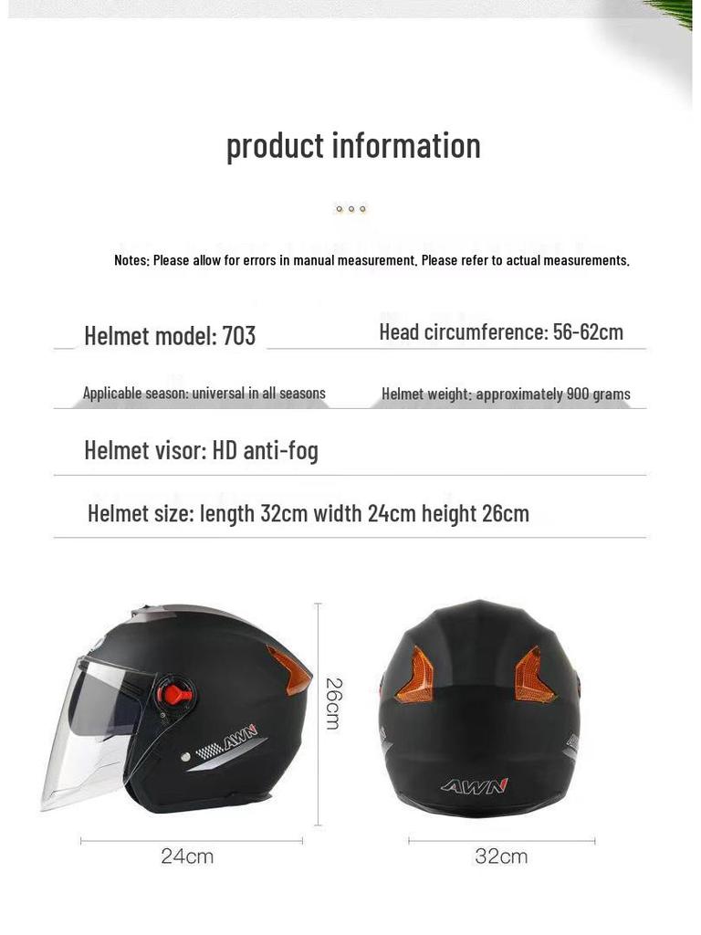 3C Certified Dual-Lens Motorcycle & Electric Vehicle Helmet for All Seasons