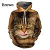 Cute Cat Pattern 3D Printing Hoodies For Men Women Hipster Funny Cats Pullover Sweatshirts Hoodies Casual Streetwear Tops