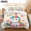 Unicorn Cartoon 3D Bedding Set Duvet Covers Pillowcases Comforter Luxury Bedclothes Girl Children Home Decor Queen King Size