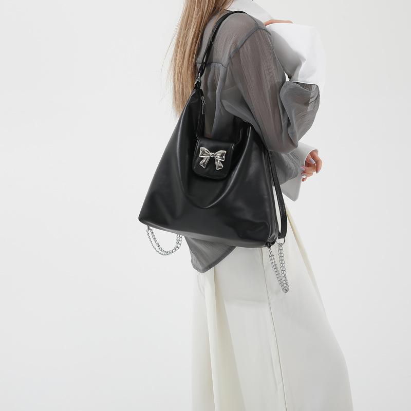 Сумка двойного назначения на одно плечо для женщин, новый стиль, сумка-тоут в студенческом стиле, повседневная сумка большой вместимости для поездок на работу