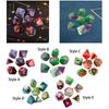 7 Pieces Polyhedral Dice D4 D6 D8 D10 D12 D20 Handmade Multisided for Entertainment Toy Gift