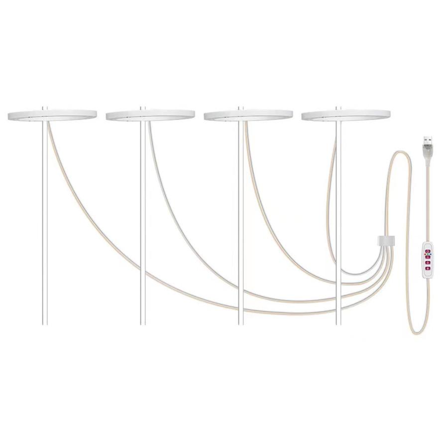 Светодиодный светильник с таймером 8/12/16 ч, полный спектр для комнатных растений, USB-кольцо, фитолампа, светильник Halo, регулируемый солнечный свет для суккулентов