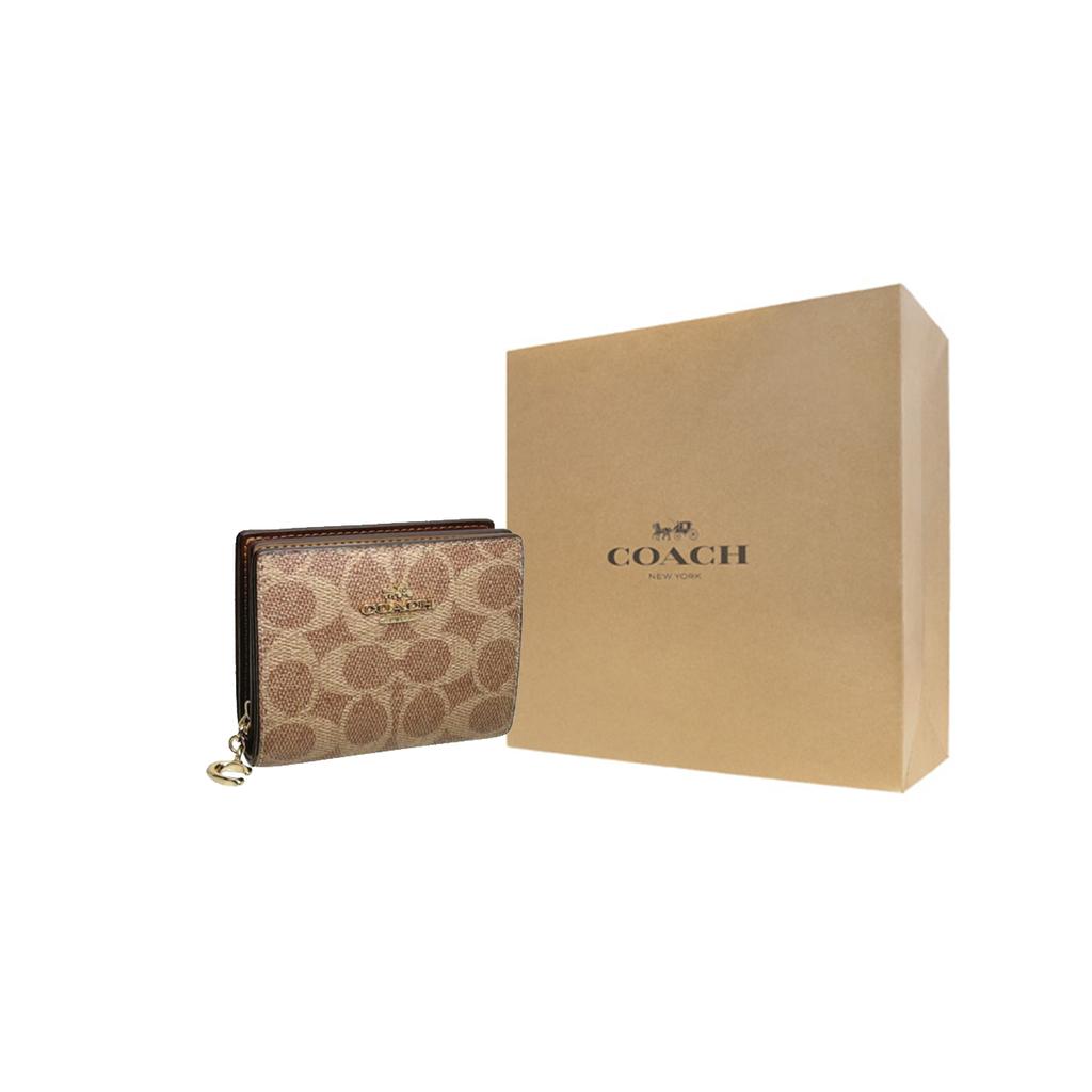COACH Coated Canvas Wallet Womens Tan
