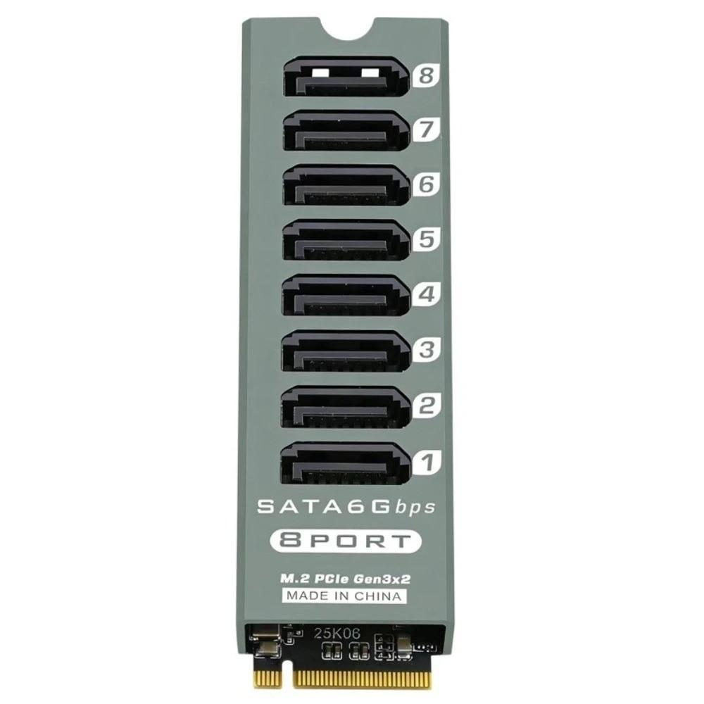 16Gbps Interface SATA Expansion Card 8 Port NGFF SATA Adapter M.2 to SATA Adapter Home Server