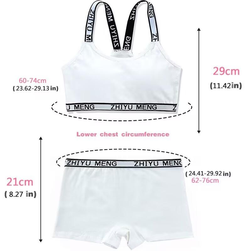 Нижнее белье для девочек-подростков Комплекты хлопкового нижнего белья Детские спортивные бюстгальтеры для девочек Бюстгальтер для студентов для подростков
