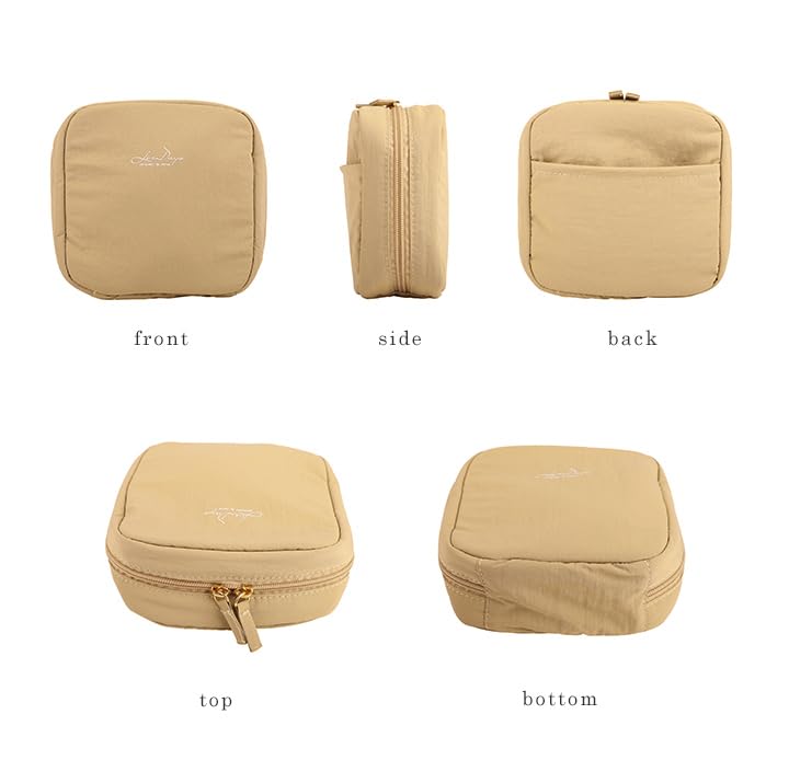 Lizdays Makeup Large Square Full Makeup Vertical Washable Pouch, Capacity, Pouch, Storage, Pouch, Freestanding, (Dark Gray)