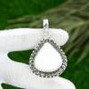 Memorial Day Deal 925 Silver Pear Scolecite Stone Crown Chakra Wife Boho Pendant