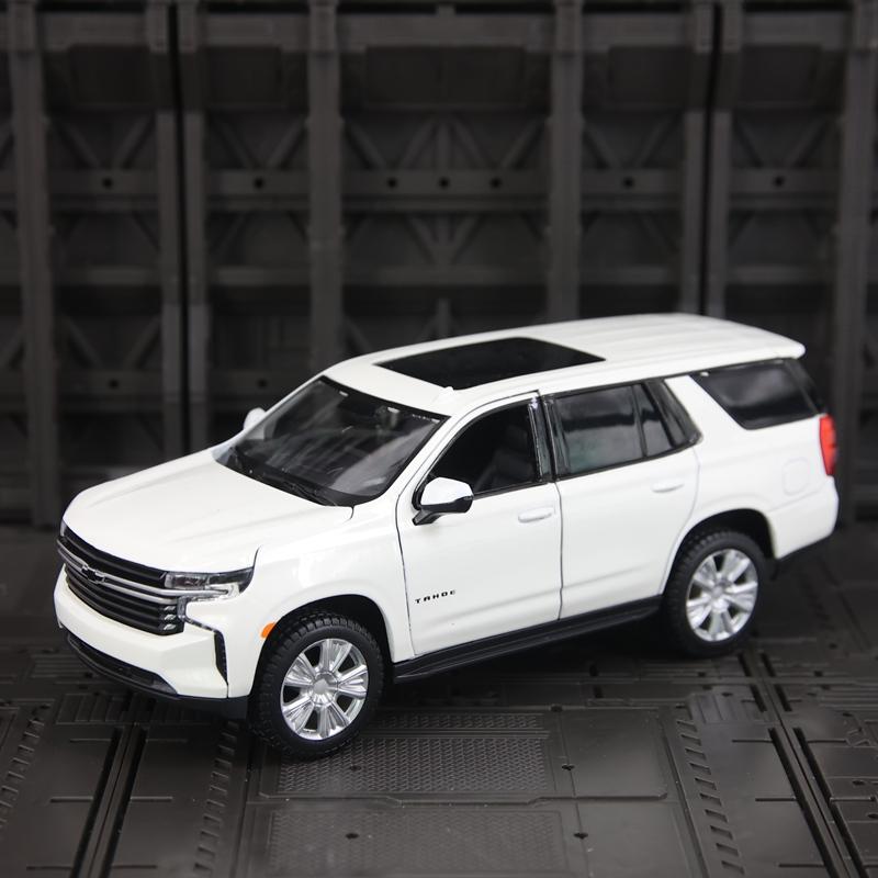Майсто 1:26 Модель внедорожника Chevrolet Tahoe 2021 года, имитация, сплав, украшение для города, коллекция, двери открываются