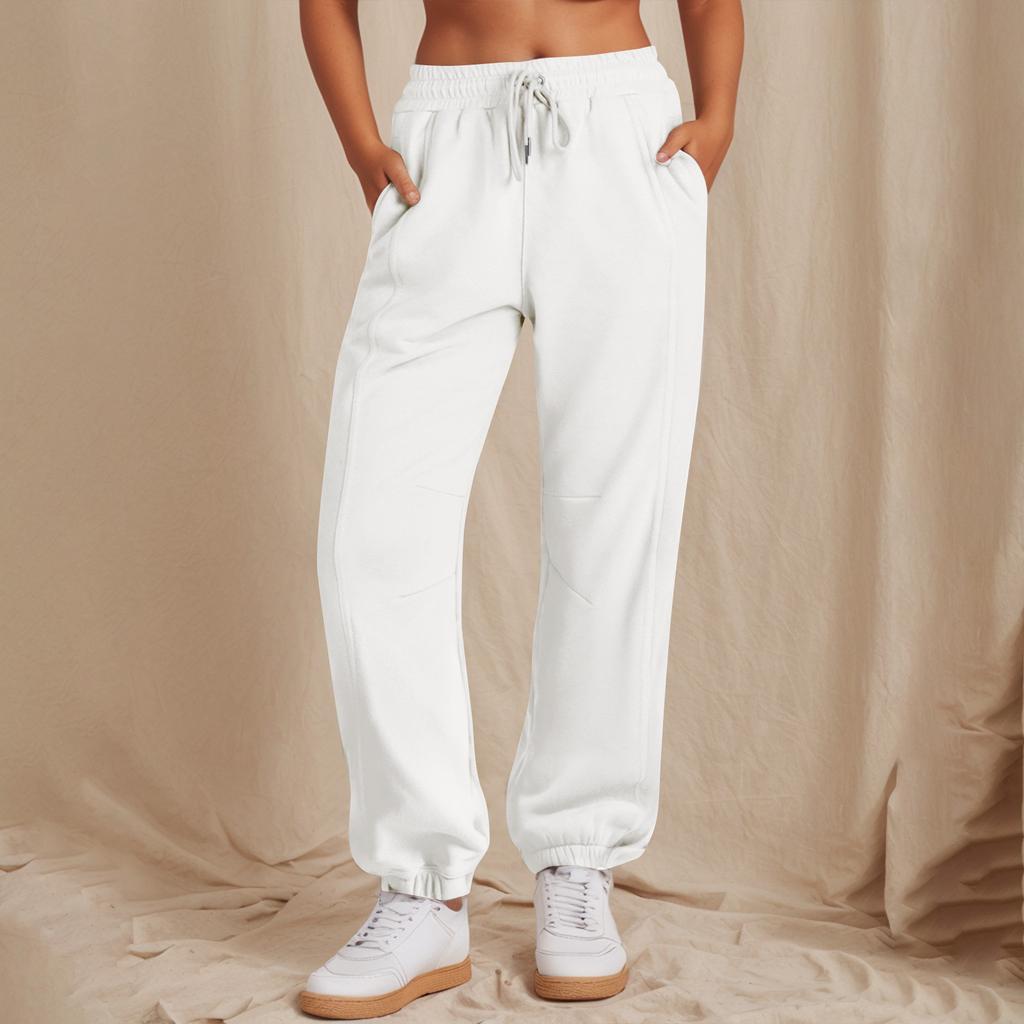 Women's Fashion Casual Solid Color Drawstring Sweatpants