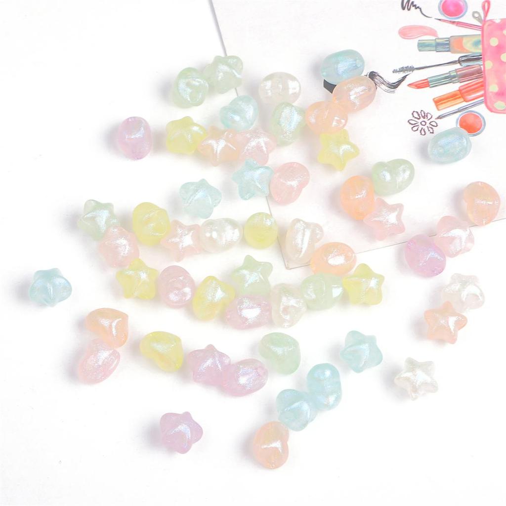 35-50 шт./пакет, 11 мм, пластиковые акриловые бусины в виде звезды и сердца для ожерелья, браслета, бусины для изготовления ювелирных изделий своими руками