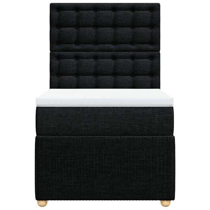 Maison Exclusive - Sommier à lattes de lit avec matelas Noir 100x200 cm Tissu