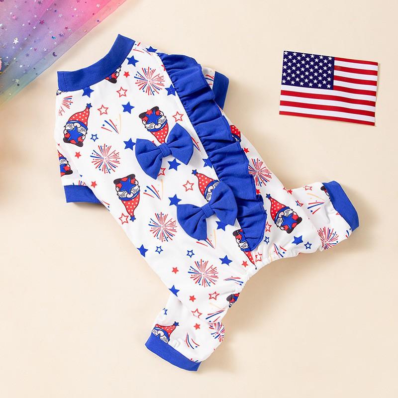 Dog Holiday 4-Legged Bodysuit Soft Modal Long Pant Belly Coverage Sun Protection Breathable Pet Clothes