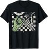 Retro Checkered Pinky Promise Witch Skeleton Halloween T-Shirt