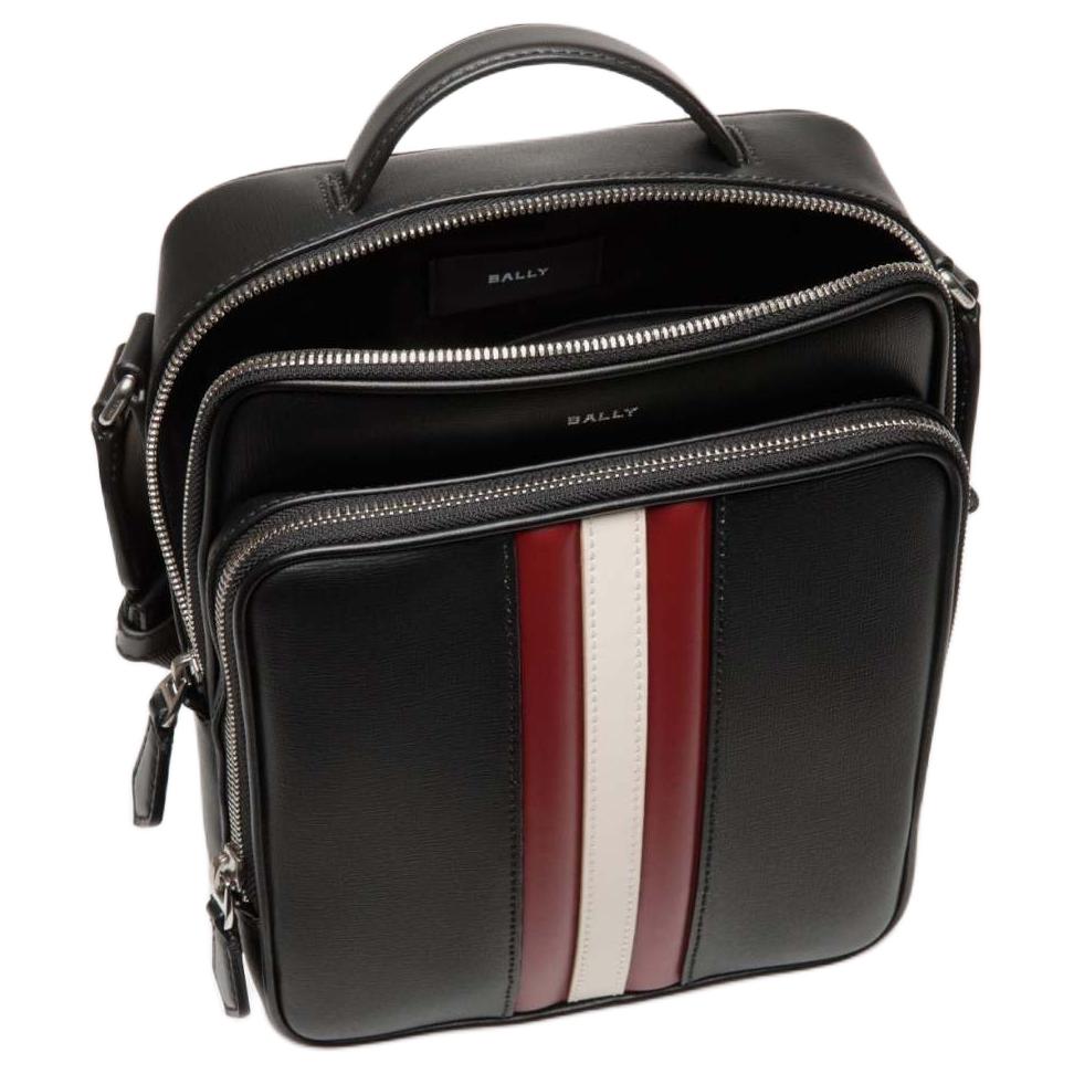 Bally Mythos Металлические Аксессуары из Палладия Сумка Через Плечо из Переработанной Коровьей Кожи Мужские Сумки Черный 6308448