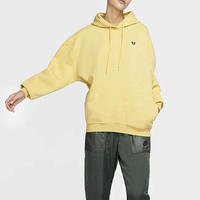 Nike Толстовки Женские Лимонные С Капюшоном Средней Посадки Обычные DH4091-742