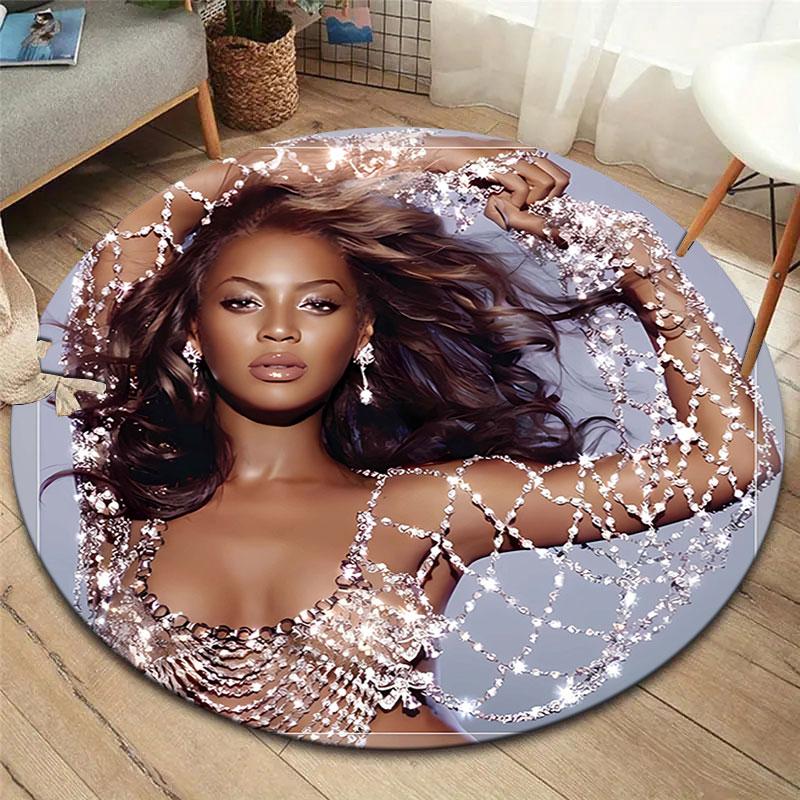 Круглый ковер Beyonce, Ковер для гостиной, спальни, дивана, игровой комнаты, Декор, Нескользящий коврик для пола