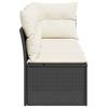 Vidaxl Sofa Ogrodowa Z Poduszkami, 3-Osobowa, Czarna, Polirattan