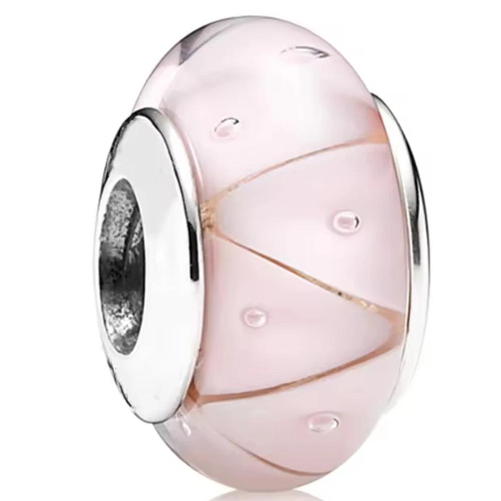 Новые оригинальные медные бусины-шармы из муранского стекла в виде цветка и листа, космическая радуга, для браслета, сделай сам, женские ювелирные изделия, подарок