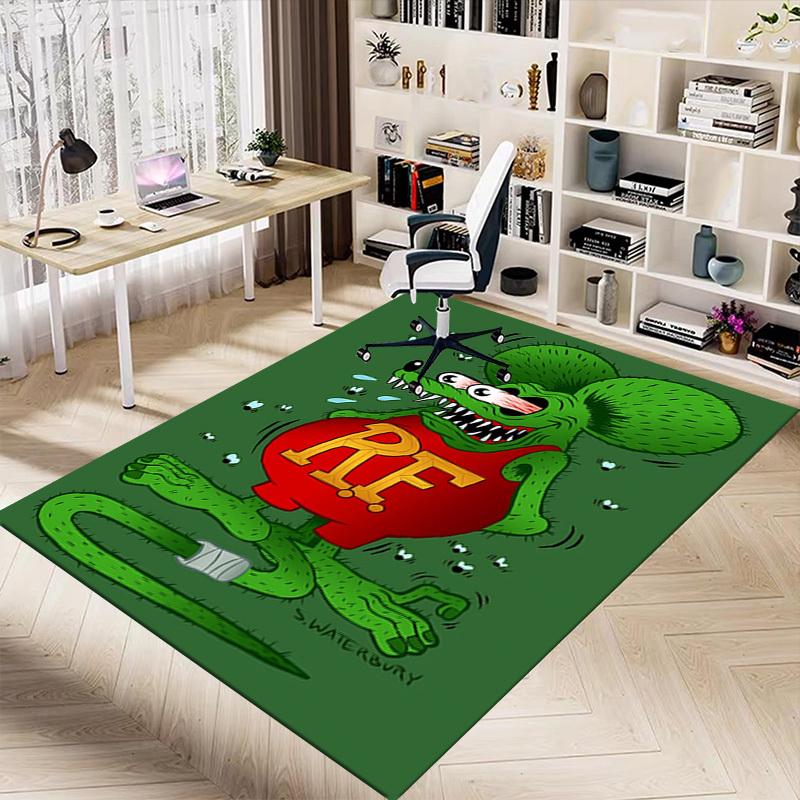 1 шт. Ковер Rat Fink, Офисный коврик, Уличный коврик, Домашний декор, Ковер для зоны, Фестиваль