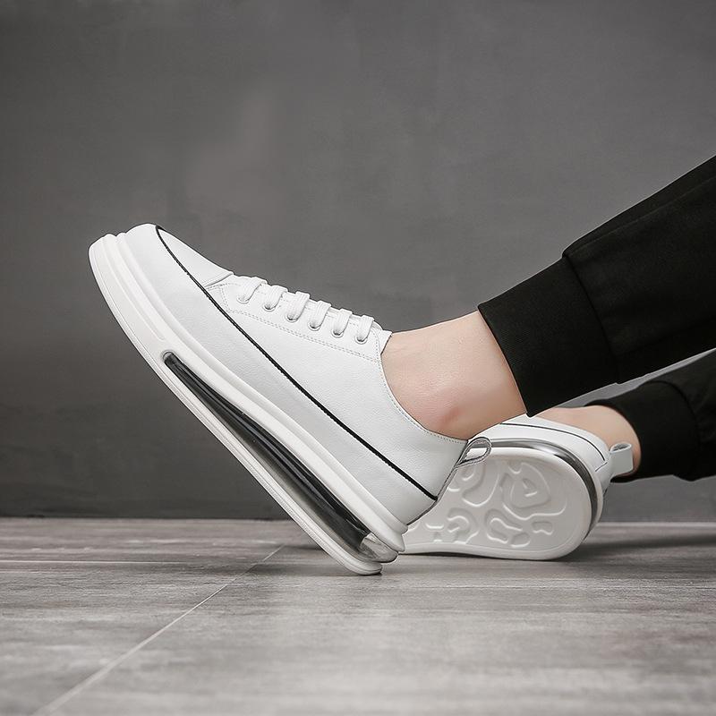 Дышащие мужские низкие кеды осень и зима новая обувь для скейтборда коровья кожа повседневная обувь мужские корейская версия маленьких белых кед подошва с воздушной подушкой