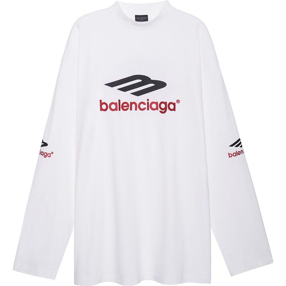 Balenciaga Футболка FW23 Свободный крой Мужская Белая 720250TPVD79065