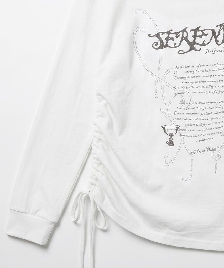 THE GREEN LAB Studded One-Shoulder String Long Sleeve [White]