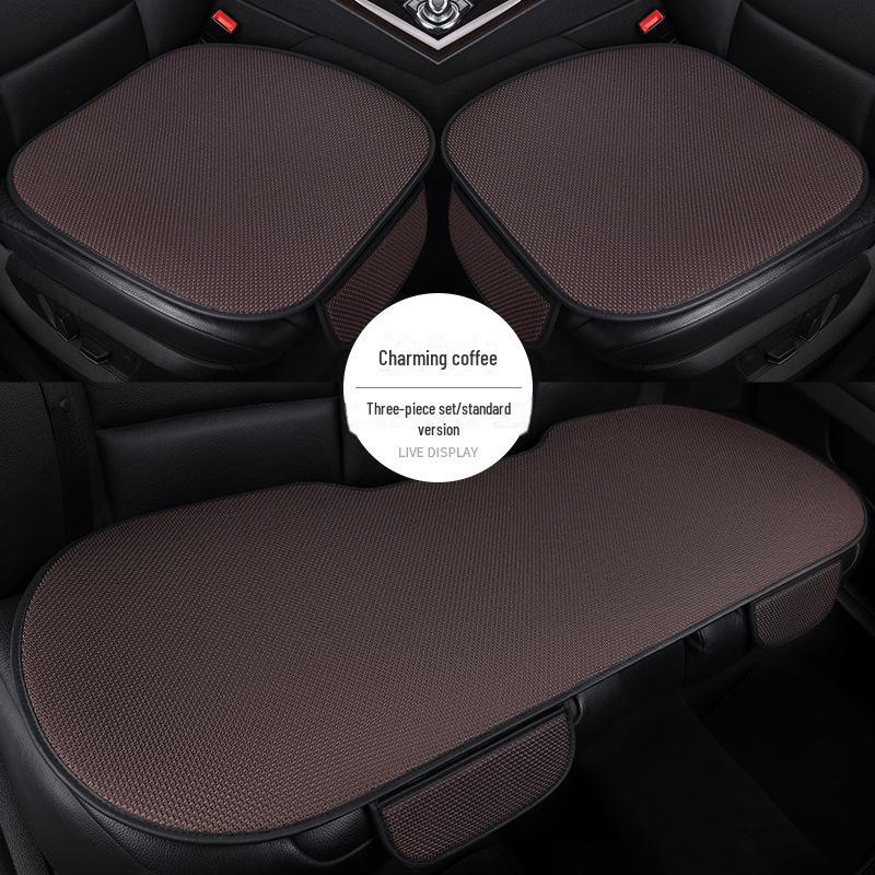Комплект подушек для автомобильного сиденья из дышащего ледяного шелка для любого сезона, цельная конструкция с функциями вентиляции и комфорта.